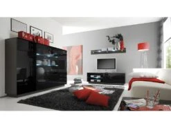 Buffet Haut TONGA Quatre Portes Et Deux Tiroirs. Couleur Wengé. LED Incluses. Style Design. 7 Buffet Haut TONGA Quatre Portes Et Deux Tiroirs. Couleur Wengé. LED Incluses. Style Design. -Mobilia Boutique buffet 8940323