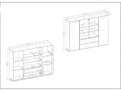 Buffet Haut TONGA Quatre Portes Et Deux Tiroirs. Couleur Wengé. LED Incluses. Style Design. 9 Buffet Haut TONGA Quatre Portes Et Deux Tiroirs. Couleur Wengé. LED Incluses. Style Design. -Mobilia Boutique buffet 8940327