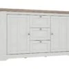 Buffet 160 Cm 2 Portes 3 Tiroirs Décor Chêne Clair Blanchi - ANGELE -Mobilia Boutique buffet 8940503