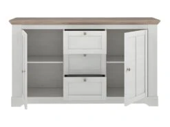 Buffet 160 Cm 2 Portes 3 Tiroirs Décor Chêne Clair Blanchi - ANGELE -Mobilia Boutique buffet 8940507