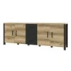 Buffet 220cm Collection DARWIN. Couleur Chêne Clair Et Noir. 4 Portes Et 3 Tiroirs -Mobilia Boutique buffet 8940531