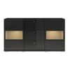 Buffet 2 Portes Et 3 Tiroirs Collection RAMOS. Éclairage LED Intégré. Coloris Noir Brillant. -Mobilia Boutique buffet 8941119