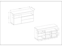 Buffet Collection KILES 170cm, LED Intégré. Coloris Blanc Et Gris. Style Design 7 Buffet Collection KILES 170cm, LED Intégré. Coloris Blanc Et Gris. Style Design -Mobilia Boutique buffet 8941491