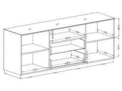 Buffet 180cm 2 Portes Et 2 Tiroirs Collection ZANTE. Coloris Blanc Brillant. LED Incluses -Mobilia Boutique buffet 8941647