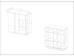 Buffet Haut KILES Trois Portes Avec LED. Coloris Gris Anthracite Et Chêne. Style Design -Mobilia Boutique buffet 8942721
