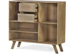 Buffet En Bois 2 Tiroirs 5 Niches Classic - Naturel -Mobilia Boutique buffet 9231659