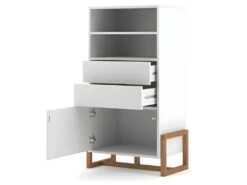Buffet Haut 2 Tiroirs 1 Porte Oslo Blanc - Blanc -Mobilia Boutique buffet 9231911