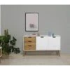 Buffet Commode Java 3 Tiroir Y 2 Porte Blanc, Glissières Métalliques, Longueur 140 Cm -Mobilia Boutique buffet 9517361