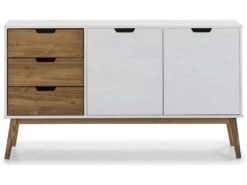 Buffet Commode Java 3 Tiroir Y 2 Porte Blanc, Glissières Métalliques, Longueur 140 Cm -Mobilia Boutique buffet 9517365