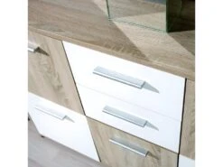 LIST - Buffet 5 Portes 2 Tiroirs Aspect Bois -Mobilia Boutique buffet 9518255