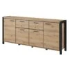 Buffet 210cm Collection BOWIE 4 Portes, 2 Tiroirs. Couleur Chêne Et Noir -Mobilia Boutique buffet 9521559