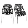 Lot De 2 Chaises Noires Empilables Avec Piètement Métal Chromé - NOVA -Mobilia Boutique chaise 10020861