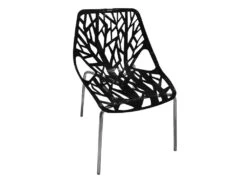 Lot De 2 Chaises Noires Empilables Avec Piètement Métal Chromé - NOVA 10 Lot De 2 Chaises Noires Empilables Avec Piètement Métal Chromé - NOVA -Mobilia Boutique chaise 10020867