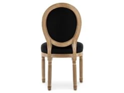 Lot De 2 Chaises Médaillon Louis XVI Tissu Noir -Mobilia Boutique chaise 10022089