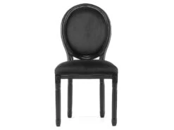 Lot De 2 Chaises Médaillon Louis XVI Velours Noir -Mobilia Boutique chaise 10022117