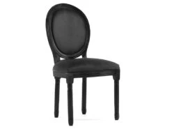 Lot De 2 Chaises Médaillon Louis XVI Velours Noir -Mobilia Boutique chaise 10022119