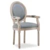 Fauteuil Médaillon Louis XVI Tissu Gris -Mobilia Boutique chaise 10022141
