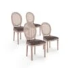Lot De 4 Chaises Médaillon Louis XVI Cannage Rotin Vintage -Mobilia Boutique chaise 10022213