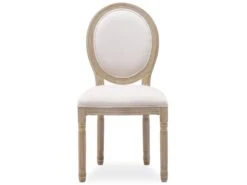 Lot De 4 Chaises Médaillon Louis XVI Tissu Beige -Mobilia Boutique chaise 10022263