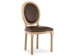 Lot De 6 Chaises Médaillon Louis XVI Vintage Simili Marron -Mobilia Boutique chaise 10022297