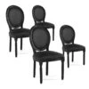 Lot De 4 Chaises Médaillon Louis XVI Velours Noir 2 Lot De 4 Chaises Médaillon Louis XVI Velours Noir -Mobilia Boutique chaise 10022323