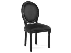 Lot De 4 Chaises Médaillon Louis XVI Velours Noir -Mobilia Boutique chaise 10022325