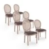 Lot De 6 Chaises Médaillon Louis XVI Cannage Rotin Vintage 1 Lot De 6 Chaises Médaillon Louis XVI Cannage Rotin Vintage -Mobilia Boutique chaise 10022355