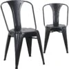 KAYELLES Lot De 2 Chaises Bistrot Chaise Metal Industriel BROOK (noir) -Mobilia Boutique chaise 10025913