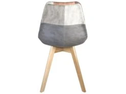 Lot 2 Chaises Scandinaves Patchwork LAO (Marron) -Mobilia Boutique chaise 10026351