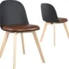 Lot De 2 Chaises De Cuisine Scandinaves UFI (noir-marron) -Mobilia Boutique chaise 10026487