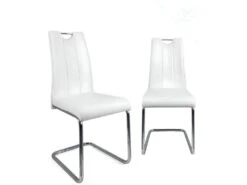 KAYELLES Lot De 2 Chaises De Salle à Manger Design Contemporain ABLA (blanc)