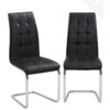 KAYELLES Lot De 2 Chaises Salle A Manger Simili Et Chrome MAXI ( Noir ) -Mobilia Boutique chaise 10026671