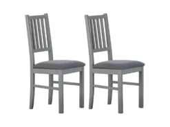 MELINA - Lot De 2 Chaises Bois Massif Gris