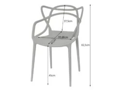 KATOI - Lot De 4 Chaises En PP Style Moderne - 82.5x55x54 Cm - Chaise De Salle à Manger 11 KATOI - Lot De 4 Chaises En PP Style Moderne - 82.5x55x54 Cm - Chaise De Salle à Manger -Mobilia Boutique chaise 10029457