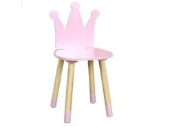 CROWN - Chaise Enfant Rose Dossier Couronne