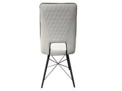 Chaise En Simili Gris Crème Avec Piètement Filaire En Métal - VOGUE -Mobilia Boutique chaise 10030777