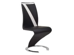 Lot De 2 Chaises - Simili Noir & Blanc - TWIZY II -Mobilia Boutique chaise 10134819