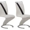 Lot De 2 Chaises - Simili Blanc Et Noir - TWIZY II -Mobilia Boutique chaise 10137209