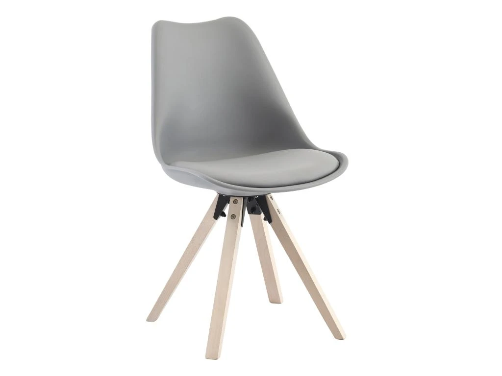 Lot De 6 Chaises En Polypropylène Et Hêtre - Gris Et Naturel Clair - SERANI 6 Lot De 6 Chaises En Polypropylène Et Hêtre - Gris Et Naturel Clair - SERANI – Image 4