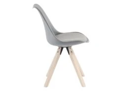 Lot De 6 Chaises En Polypropylène Et Hêtre - Gris Et Naturel Clair - SERANI 13 Lot De 6 Chaises En Polypropylène Et Hêtre - Gris Et Naturel Clair - SERANI -Mobilia Boutique chaise 10150509