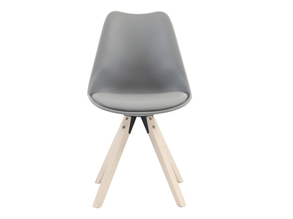 Lot De 6 Chaises En Polypropylène Et Hêtre - Gris Et Naturel Clair - SERANI 5 Lot De 6 Chaises En Polypropylène Et Hêtre - Gris Et Naturel Clair - SERANI – Image 3