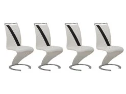 Lot De 4 Chaises - Simili Blanc Et Noir - TWIZY II -Mobilia Boutique chaise 10175649