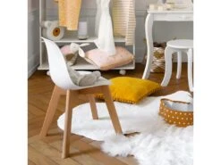 Chaise Pour Enfant En Bois Et Polypropylène Blanc H 58 Cm -Mobilia Boutique chaise 10190711