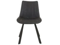 MARINA - Lot De 2 Chaises Matelassées Simili Gris -Mobilia Boutique chaise 10198417