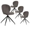 FOLA - Lot De 4 Chaises Simili Taupe Piètement Etoile -Mobilia Boutique chaise 10198419