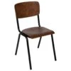 Chaise De Table En Métal Noir Et Bois Marron -Mobilia Boutique chaise 10403943