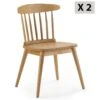 Pack 2 Chaises Ben En Bois Couleur Chêne