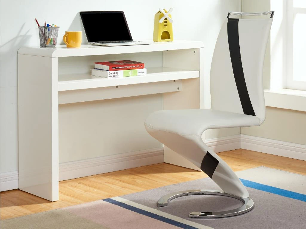 Lot De 6 Chaises TWIZY - Simili Blanc & Noir 4 Lot De 6 Chaises TWIZY - Simili Blanc & Noir – Image 2