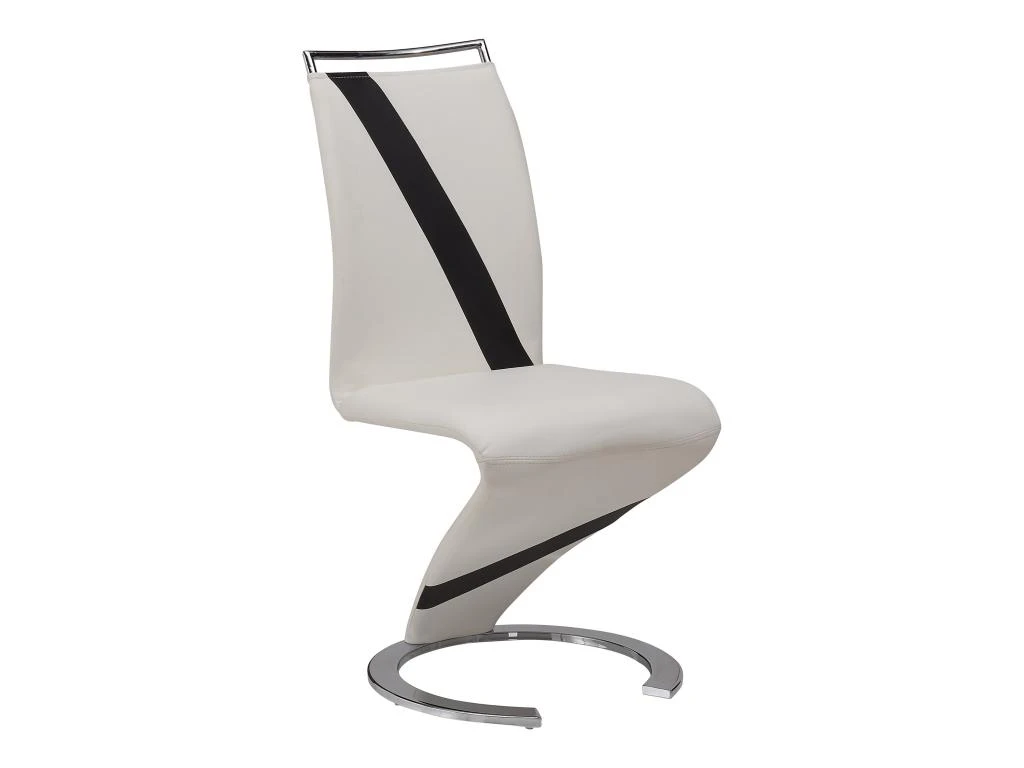 Lot De 6 Chaises TWIZY - Simili Blanc & Noir 6 Lot De 6 Chaises TWIZY - Simili Blanc & Noir – Image 4