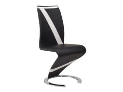 Lot De 6 Chaises TWIZY - Simili Noir & Blanc -Mobilia Boutique chaise 10557169